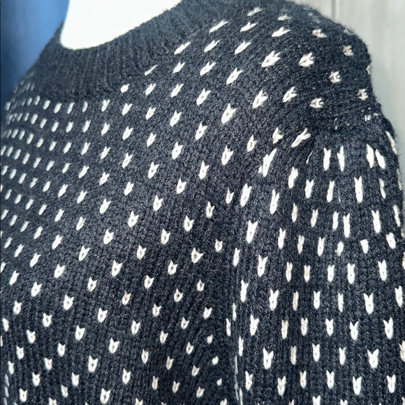 Marine Layer Alma Puff Sleeve Black and White Crew Neck Sweater XL NWT - Picture 8 of 11